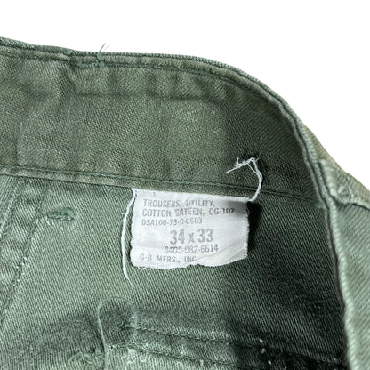 Vintage 1970s OG-107 military cotton sateen Vietnam era pants (32x31)