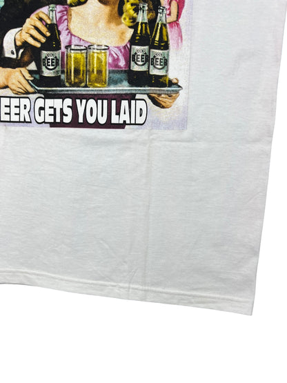 Vintage 90s Advertisers Can’t Be Wrong Beer Gets You Laid tee (L)