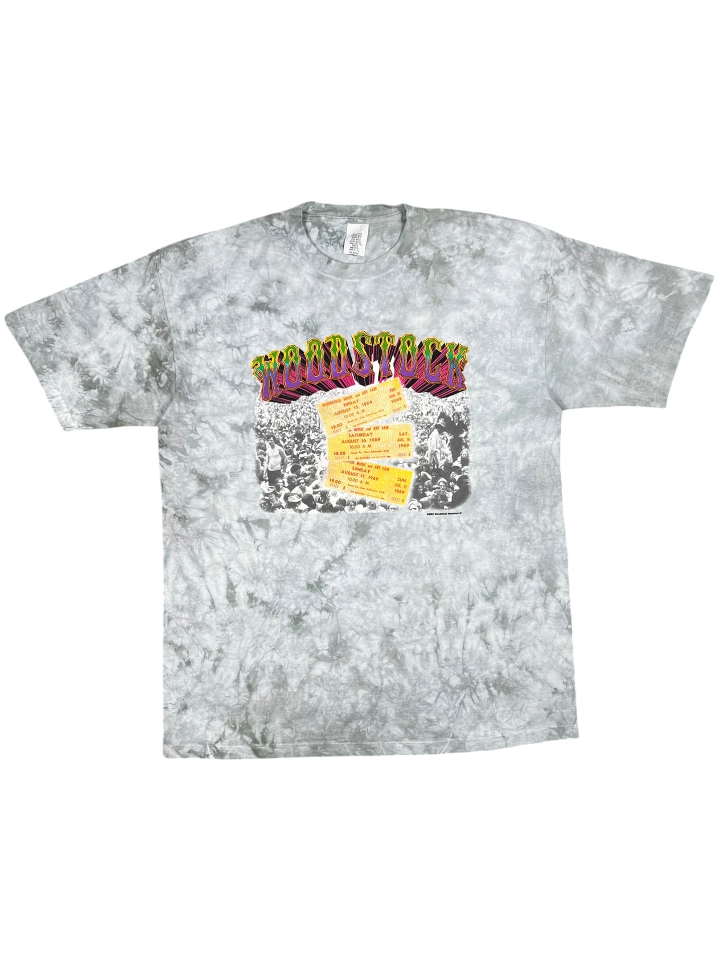 Vintage 2002 Woodstock 1969 ticket stub concert tie dye tee (XL)