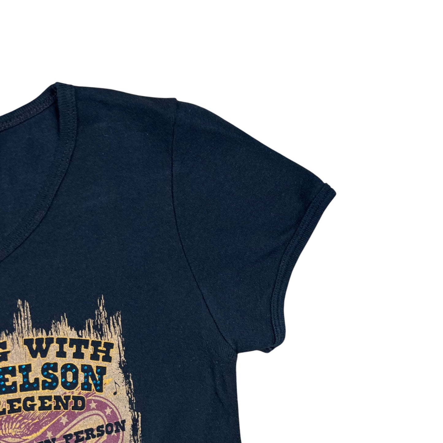 Y2K Willie Nelson In Willie We Trust femme band tee (M)