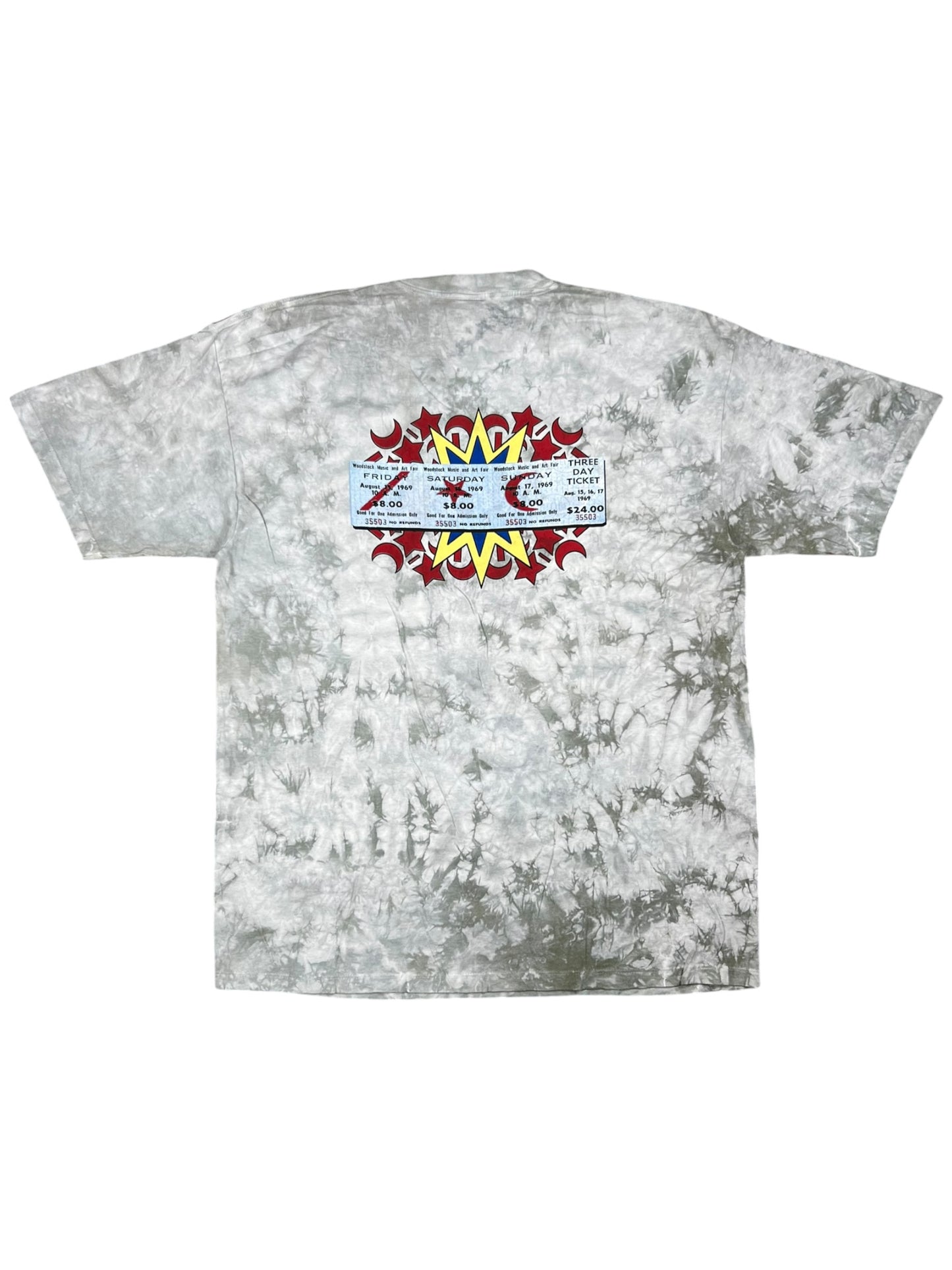 Vintage 2002 Woodstock 1969 ticket stub concert tie dye tee (XL)