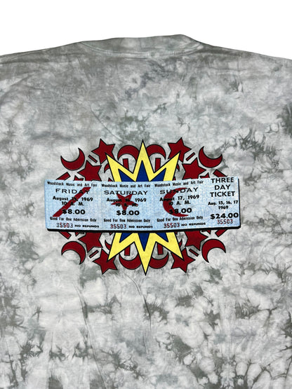 Vintage 2002 Woodstock 1969 ticket stub concert tie dye tee (XL)