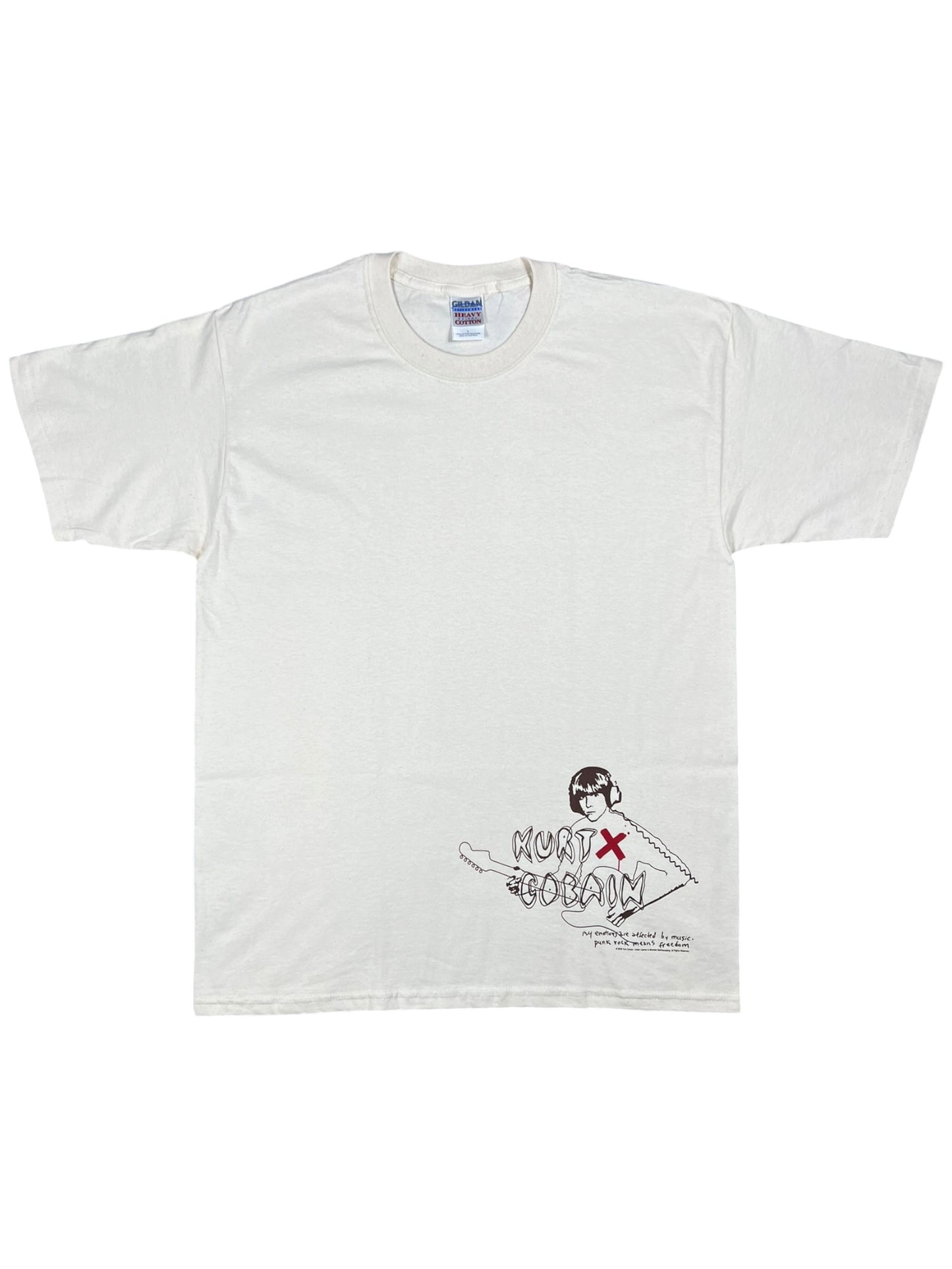 Vintage 2005 Kurt Cobain Nirvana punk rock means freedom band tee (L)