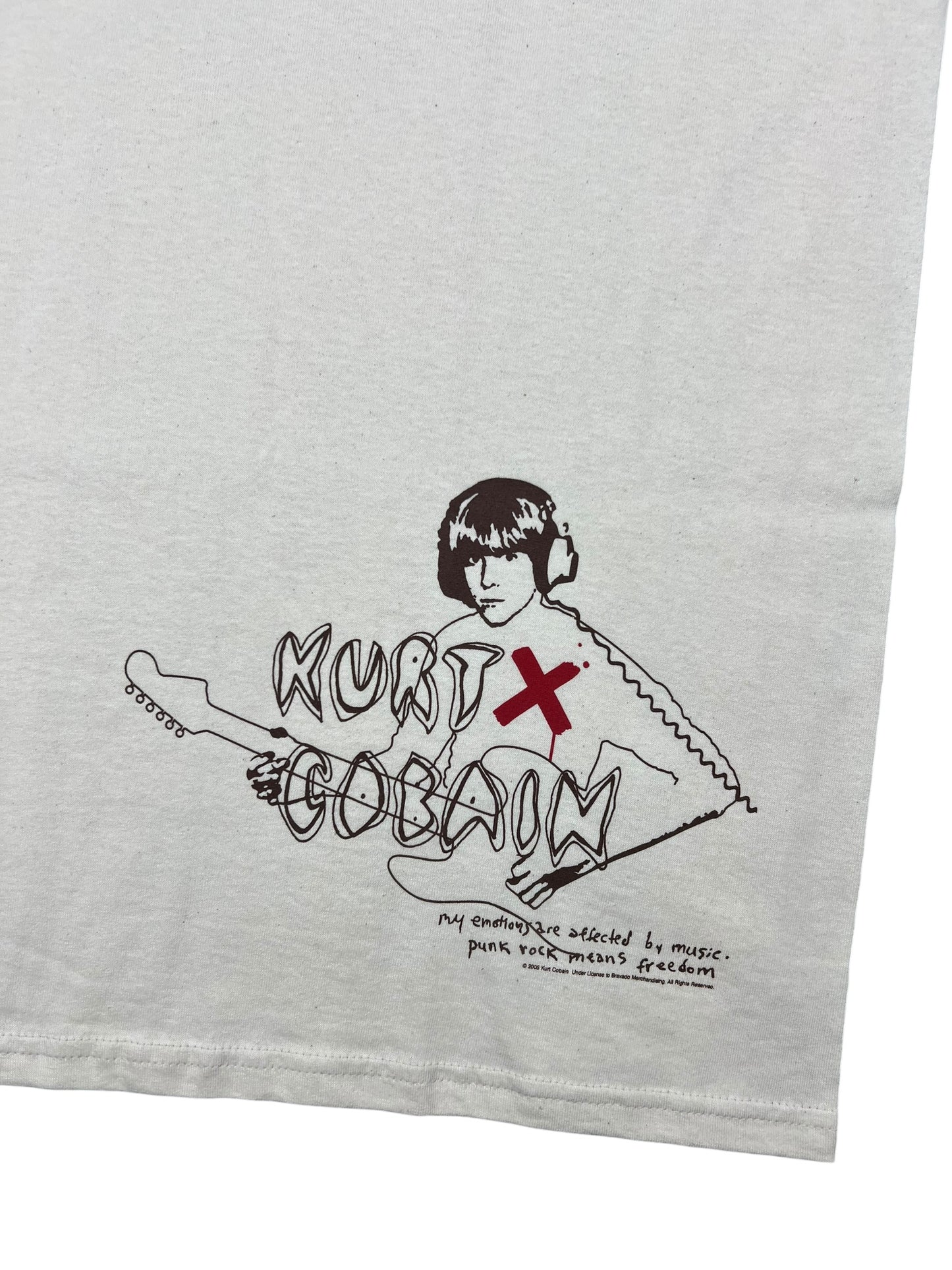 Vintage 2005 Kurt Cobain Nirvana punk rock means freedom band tee (L)