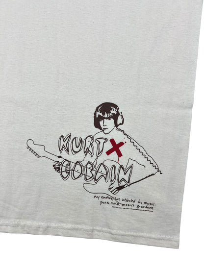 Vintage 2005 Kurt Cobain Nirvana punk rock means freedom band tee (L)