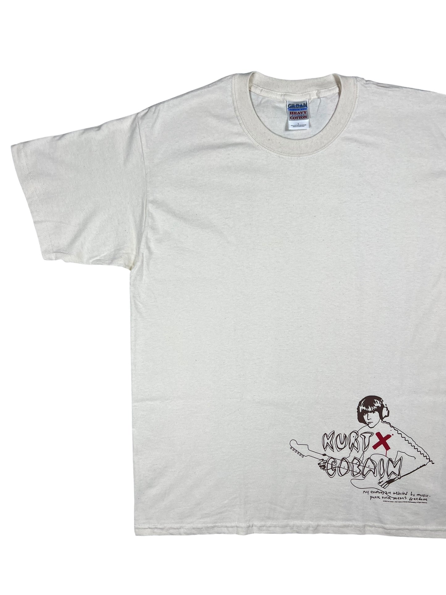 Vintage 2005 Kurt Cobain Nirvana punk rock means freedom band tee (L)