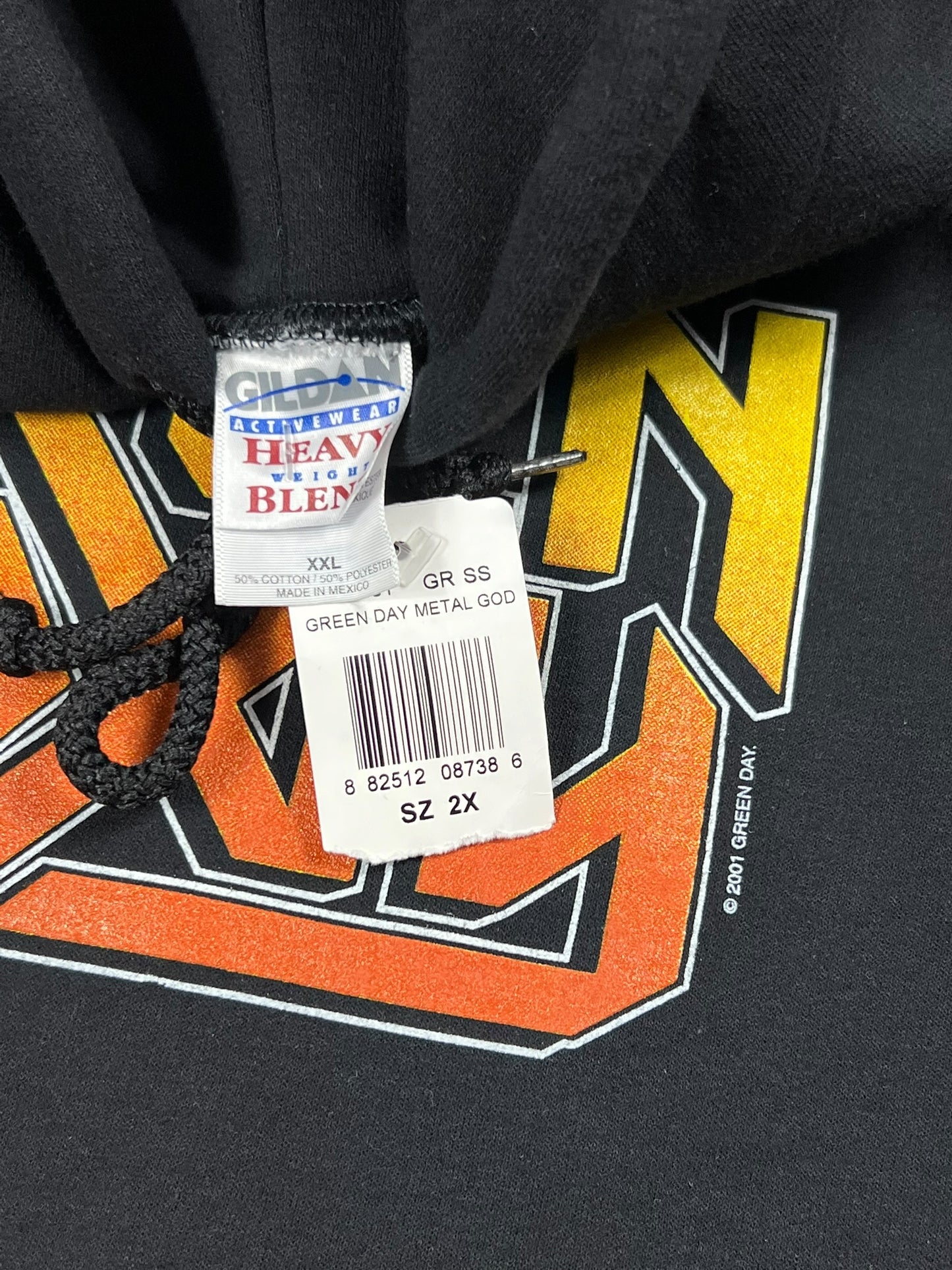 Vintage 2001 Green Day Metal God band hoodie (XXL) DS NWT