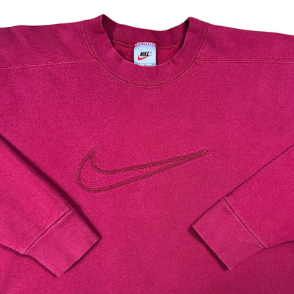 Vintage 90s Nike big swoosh tonal wine crewneck (M)