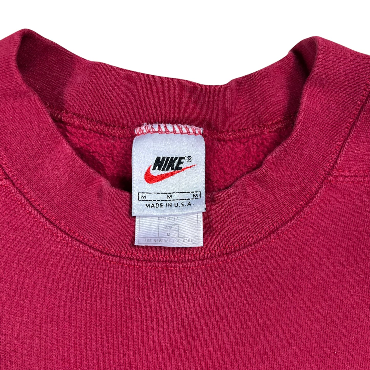 Vintage 90s Nike big swoosh tonal wine crewneck (M)