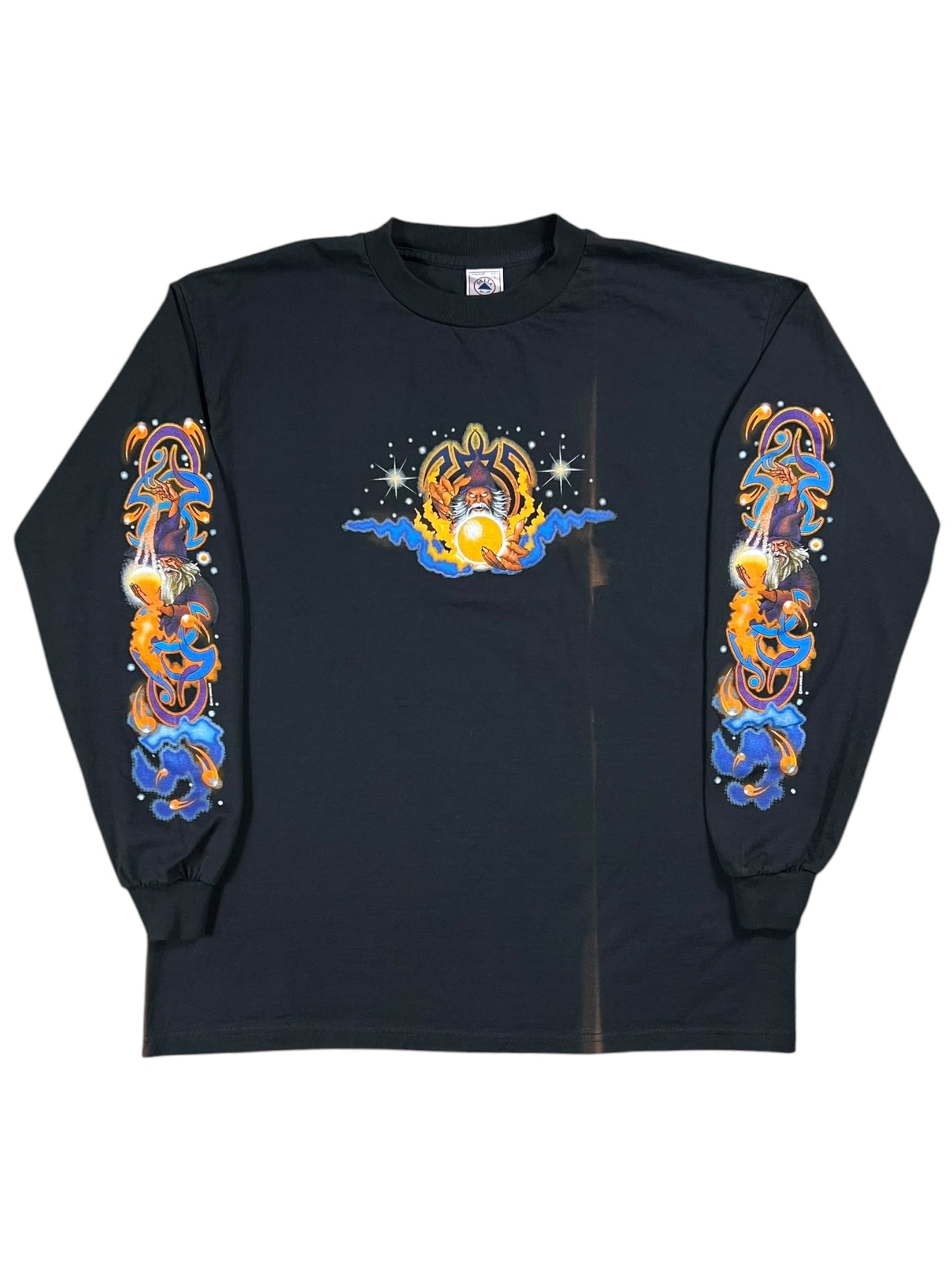 Vintage 2001 The Wizard faded long sleeve print shirt (L)