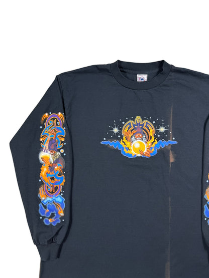 Vintage 2001 The Wizard faded long sleeve print shirt (L)