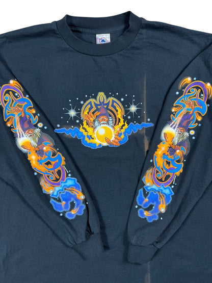 Vintage 2001 The Wizard faded long sleeve print shirt (L)