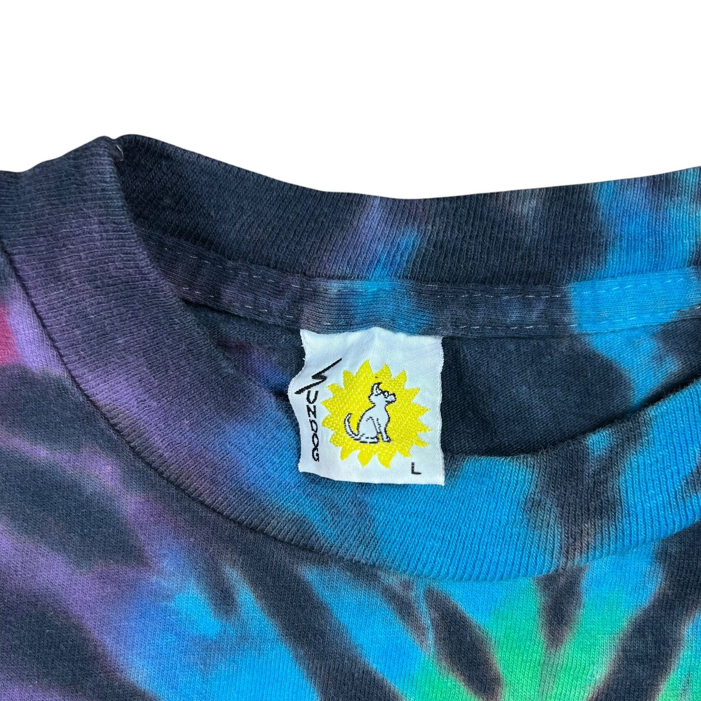 Vintage 90s Sun Dog tie dye single stitch tee (M)