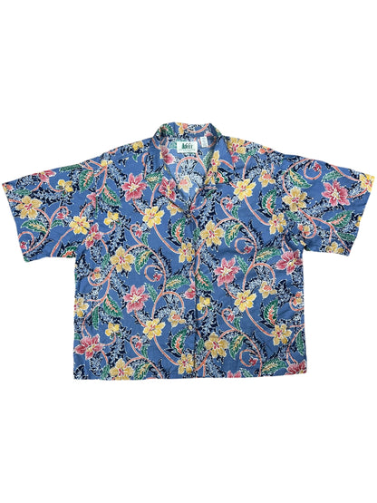 Vintage 90s REI Hawaiian boxy short sleeve button up shirt (L)