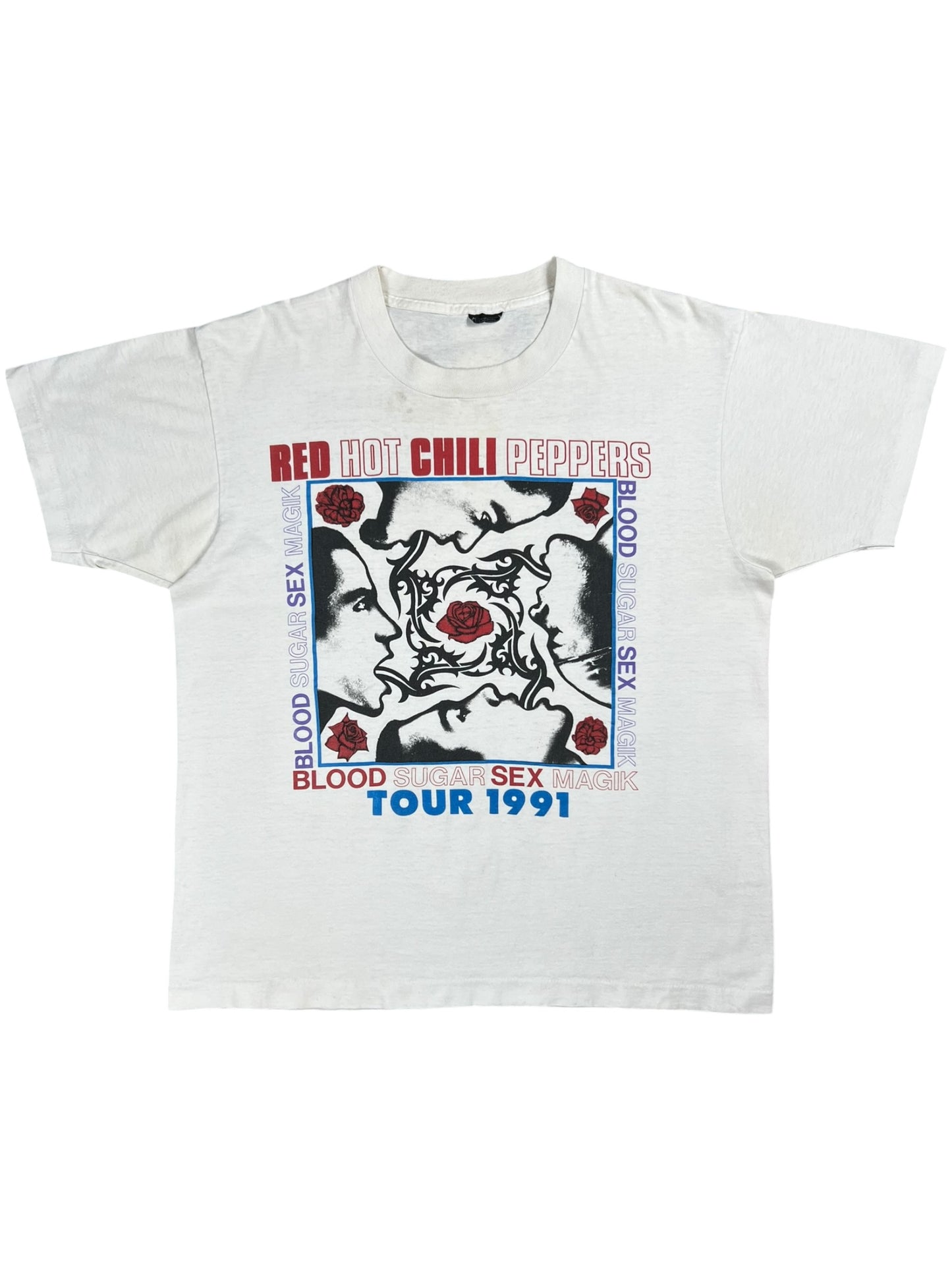 Vintage 1991 Red Hot Chili Peppers Blood Sugar Sex Magik band lot tee (L)