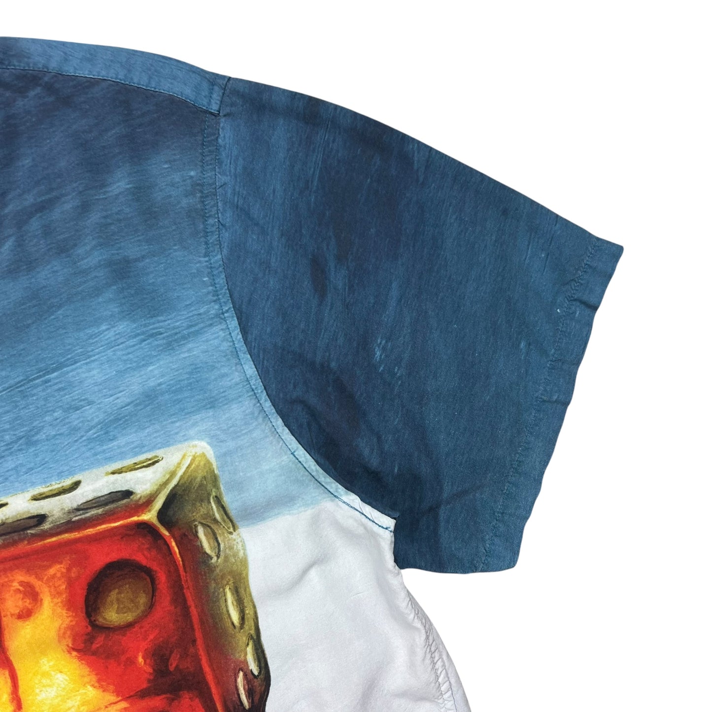Stüssy Dice Painting rayon loop bar short sleeve button up shirt (L)