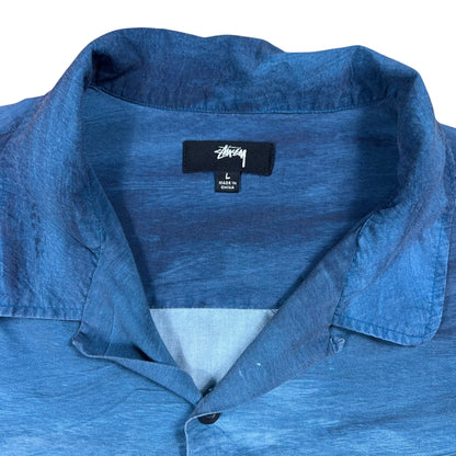 Stüssy Dice Painting rayon loop bar short sleeve button up shirt (L)