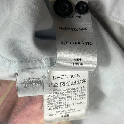 Stüssy Dice Painting rayon loop bar short sleeve button up shirt (L)