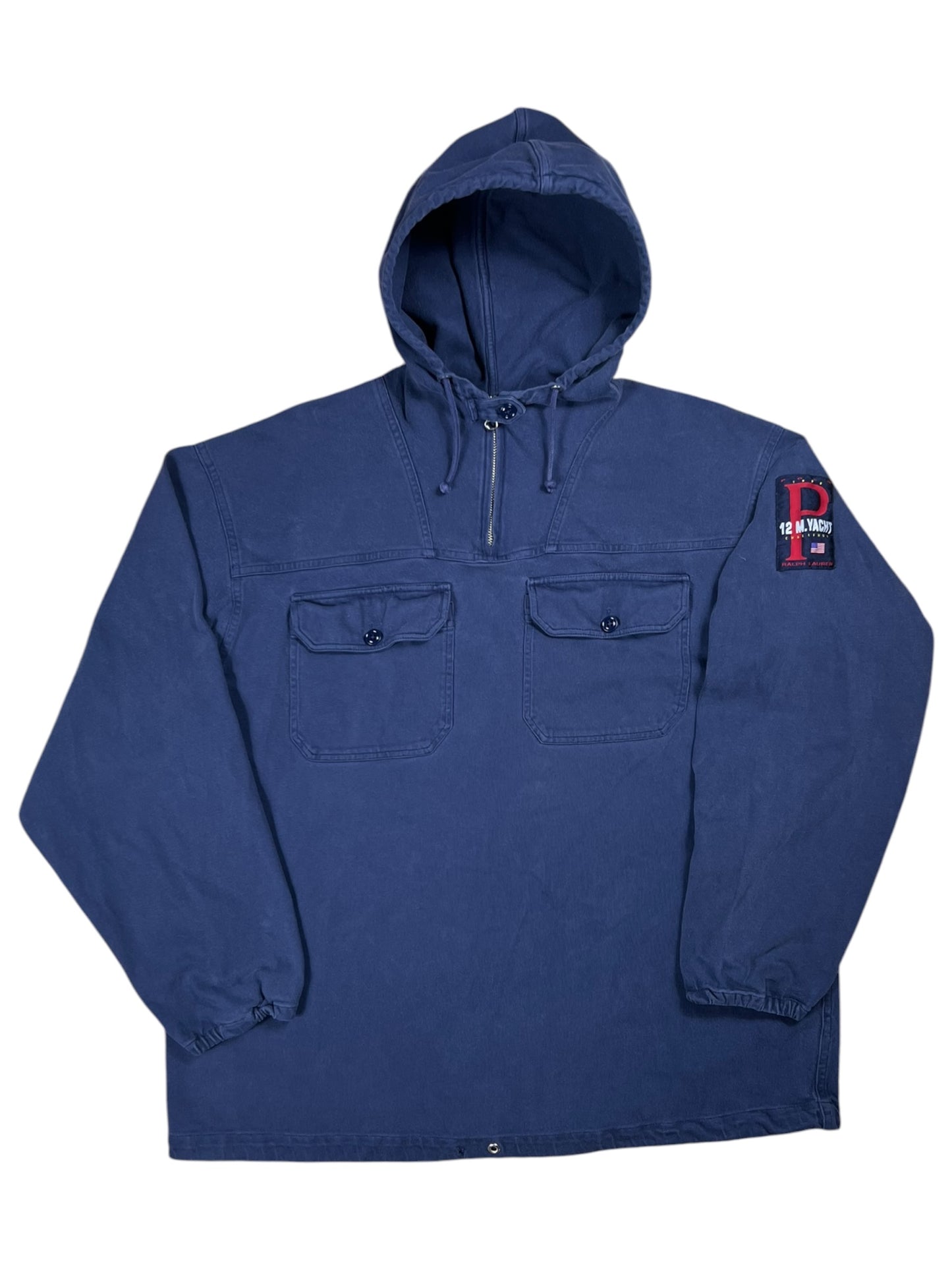 Vintage 90s Polo Sport Ralph Lauren 12 M Yacht Challenge pockets hoodie (L)