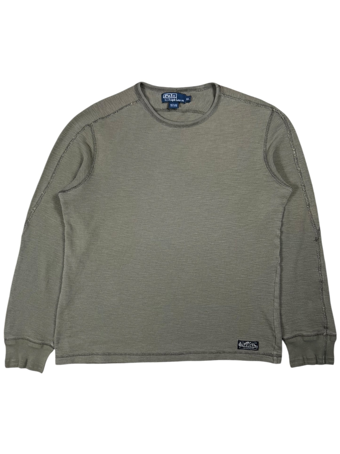 Vintage Y2K Polo Ralph Lauren 100% cotton thermal long sleeve shirt (L/XL)