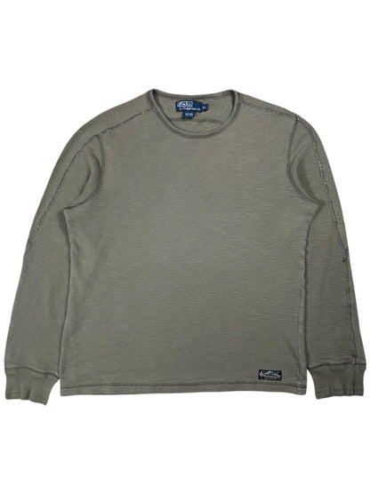 Vintage Y2K Polo Ralph Lauren 100% cotton thermal long sleeve shirt (L/XL)