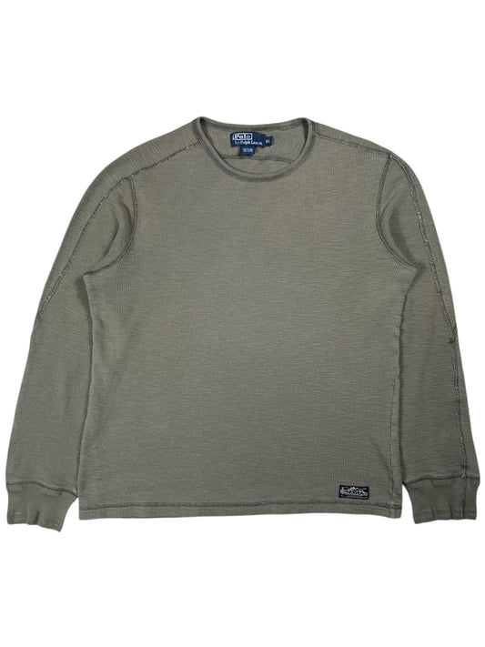 Vintage Y2K Polo Ralph Lauren 100% cotton thermal long sleeve shirt (L/XL)