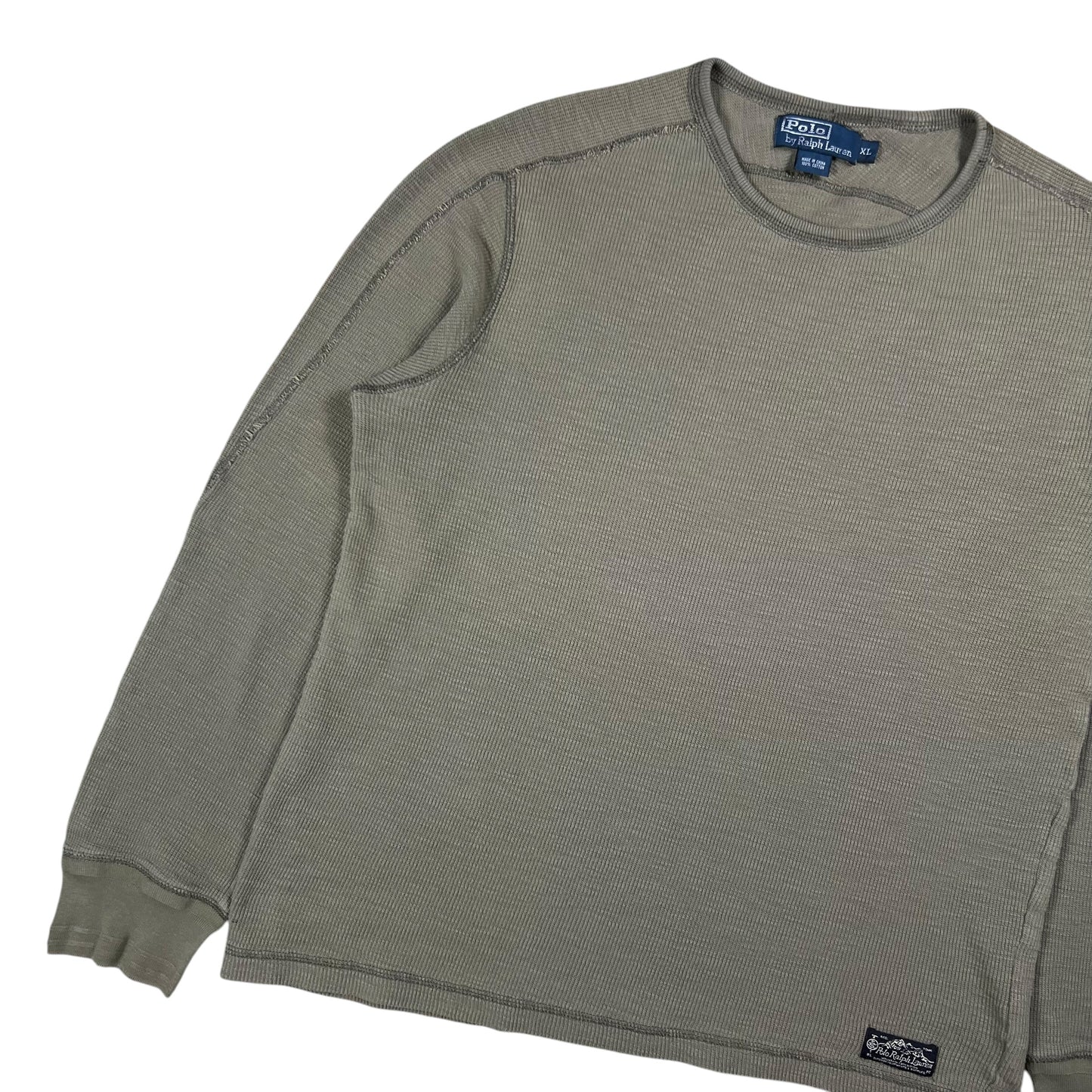 Vintage Y2K Polo Ralph Lauren 100% cotton thermal long sleeve shirt (L/XL)