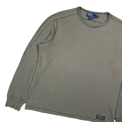 Vintage Y2K Polo Ralph Lauren 100% cotton thermal long sleeve shirt (L/XL)