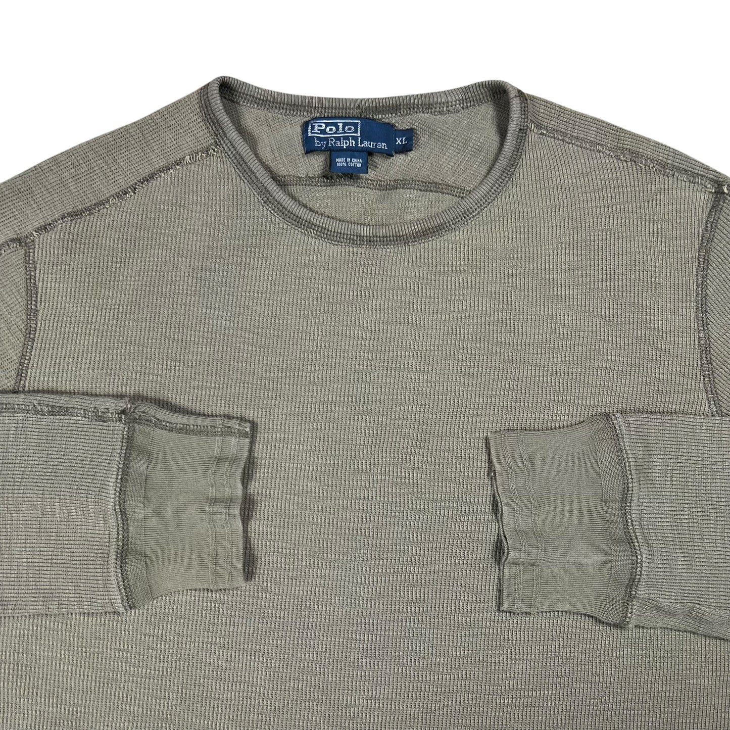 Vintage Y2K Polo Ralph Lauren 100% cotton thermal long sleeve shirt (L/XL)