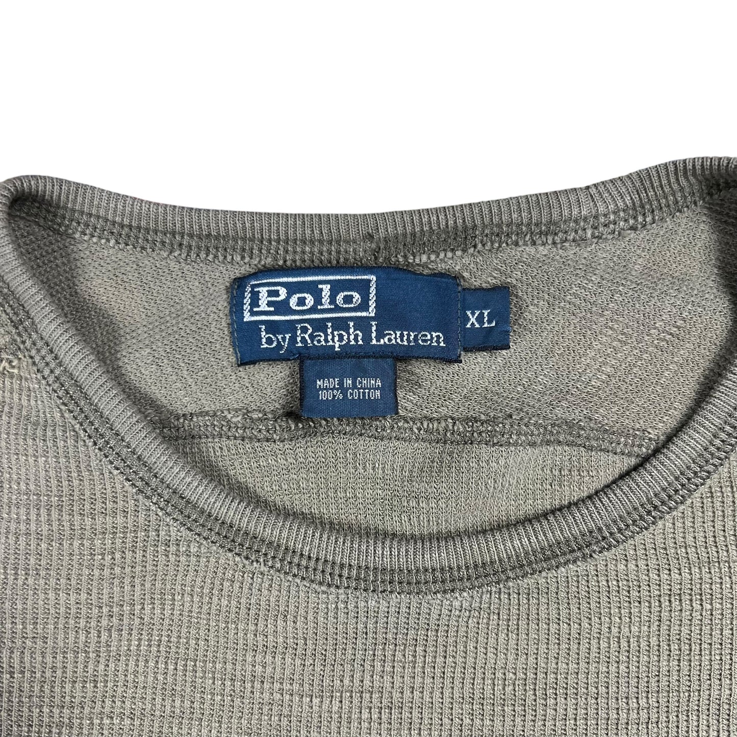 Vintage Y2K Polo Ralph Lauren 100% cotton thermal long sleeve shirt (L/XL)
