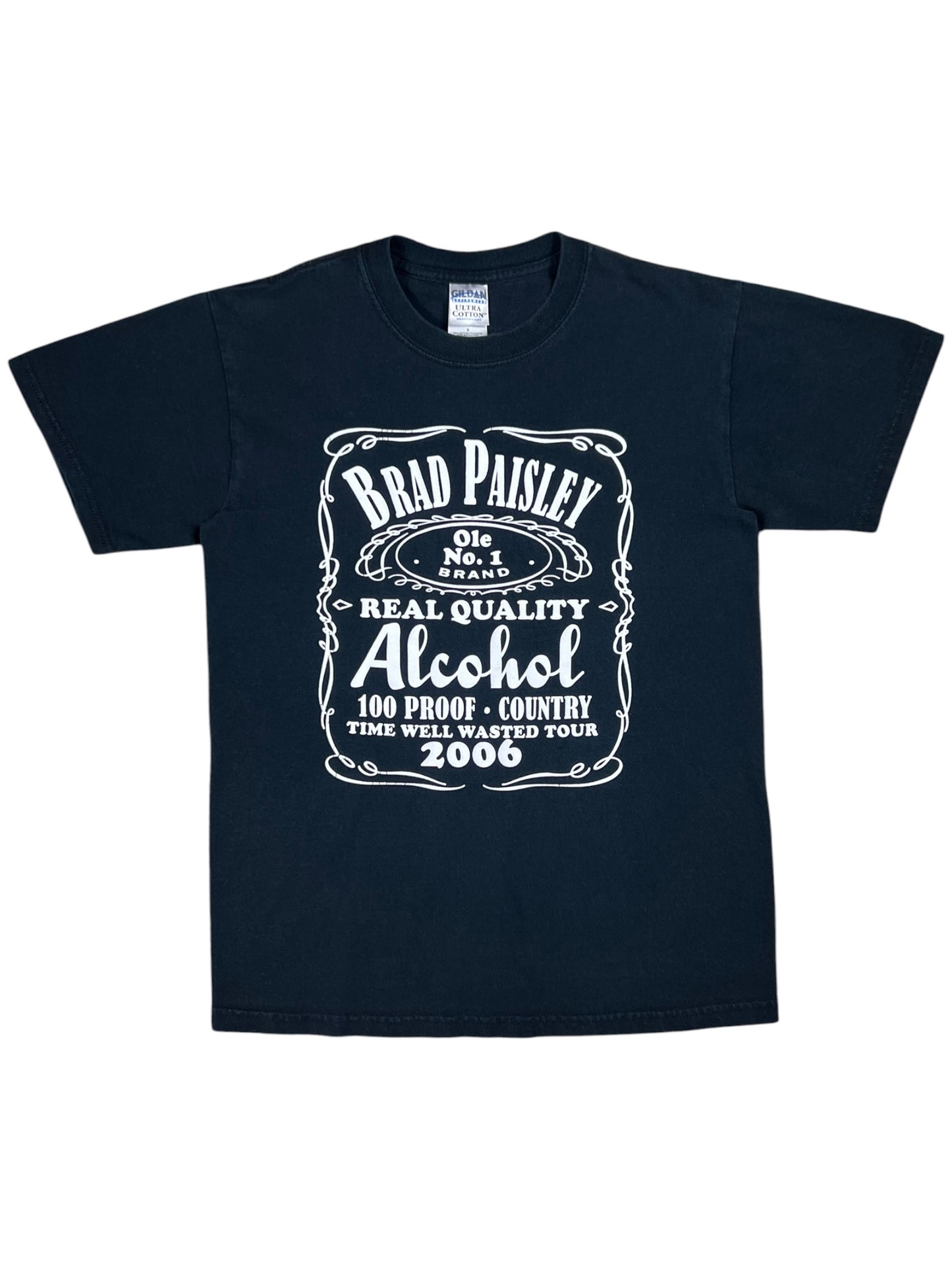 Vintage 2006 Brad Paisley Alcohol Time Well Wasted country music tee (S)