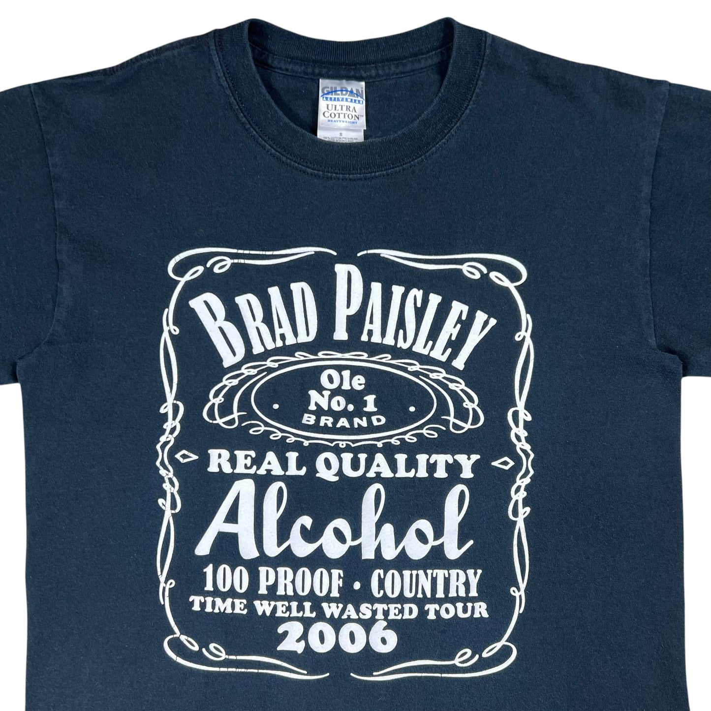 Vintage 2006 Brad Paisley Alcohol Time Well Wasted country music tee (S)