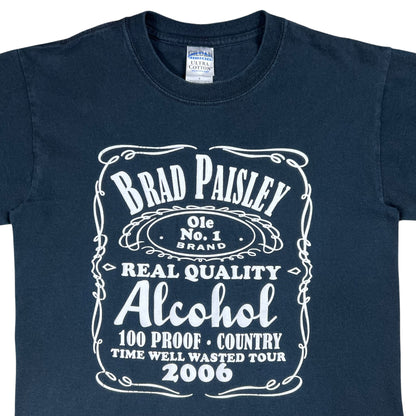 Vintage 2006 Brad Paisley Alcohol Time Well Wasted country music tee (S)