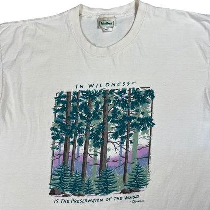 Vintage 90s L.L. Bean In Wildness Is The Preservation Of The World Henry David Thoreau art nature tee (L/XL)