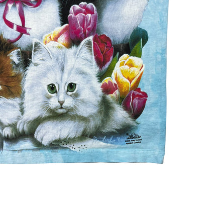 Vintage 2000 The Mountain Cat Kittens jumbo print tie dye tee (M)
