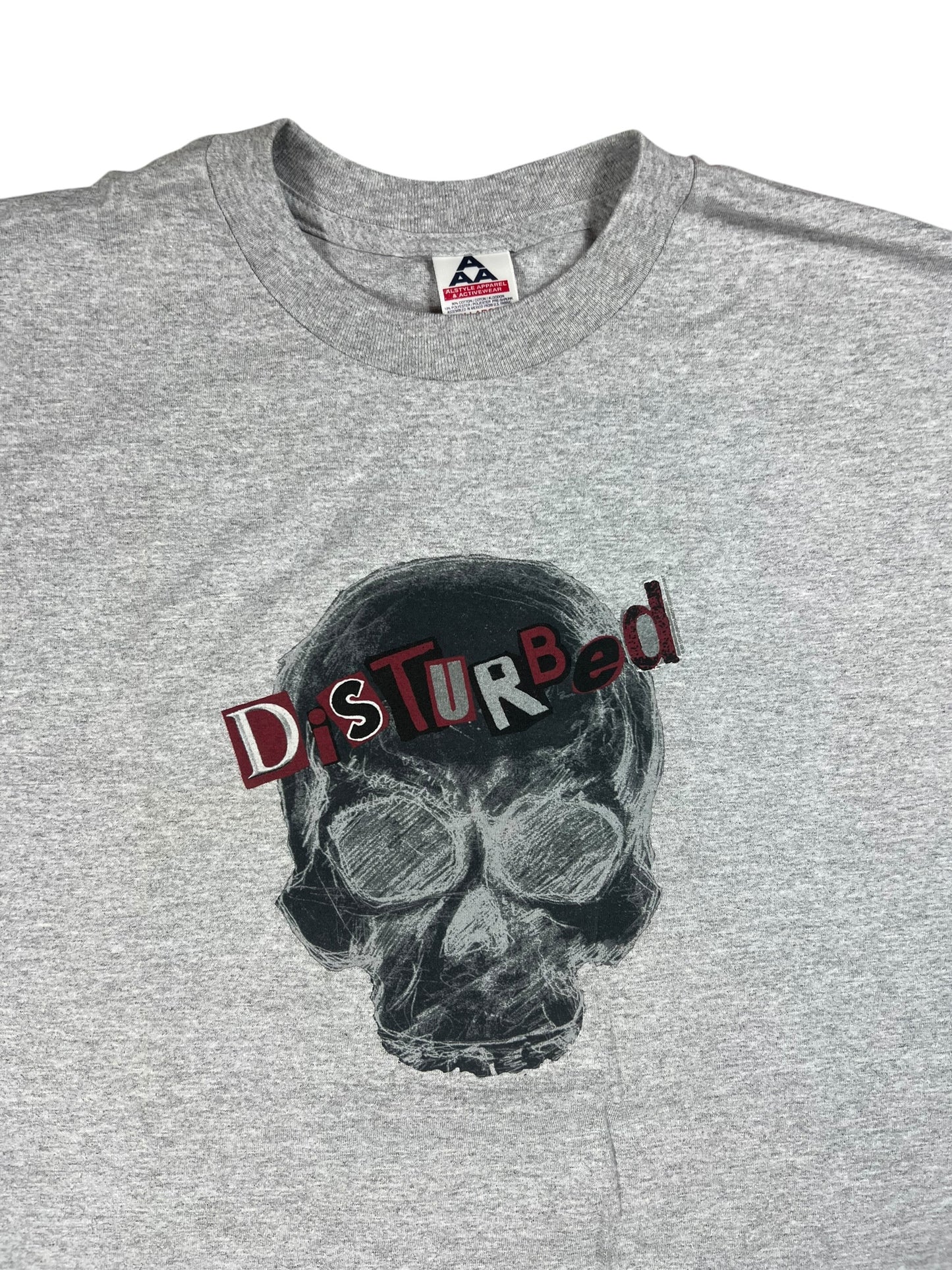 Vintage Y2K Disturbed skull band tee (XL)