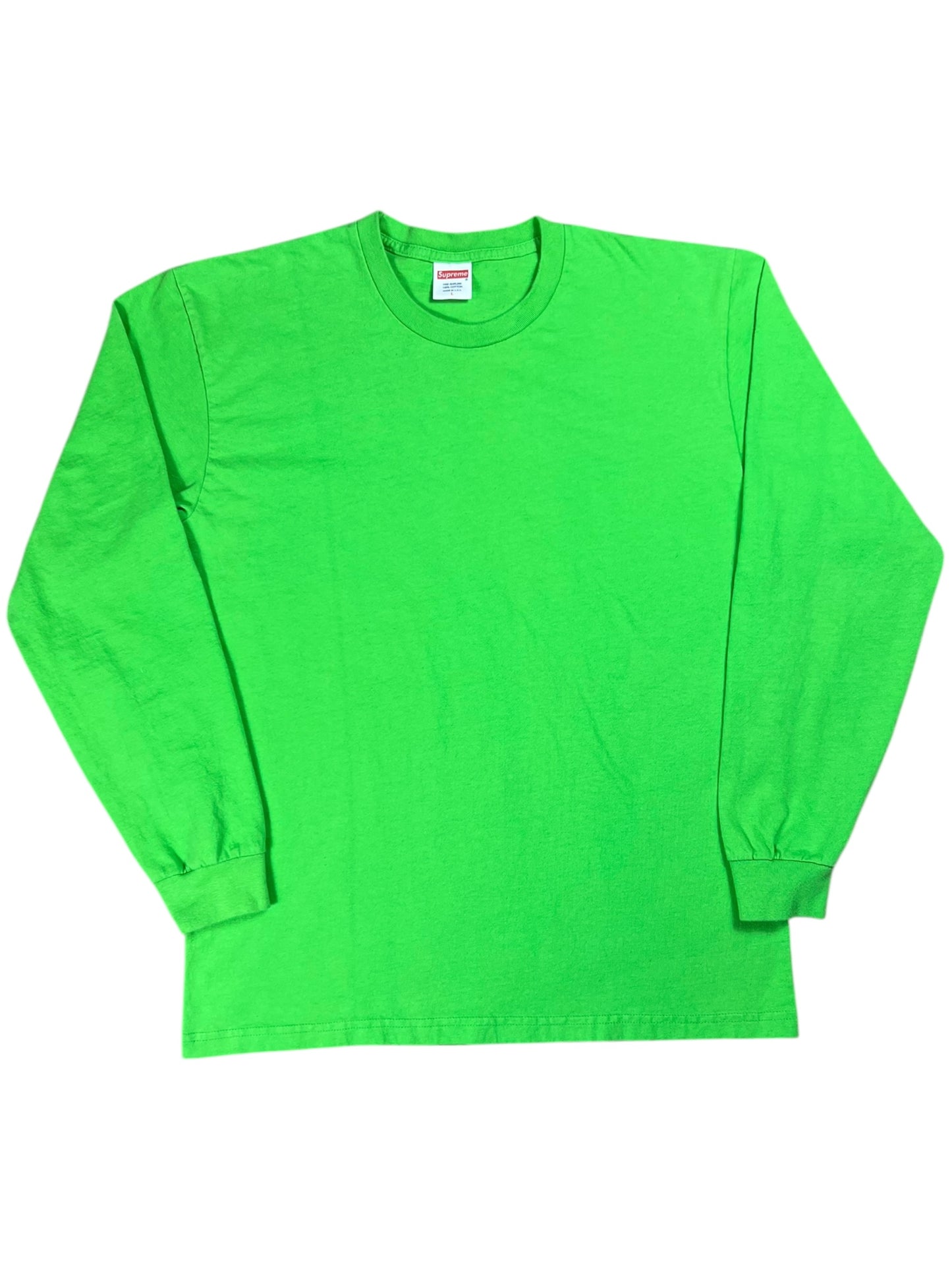 Y2K Supreme blank bright green long sleeve shirt (L)
