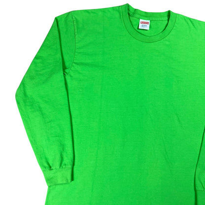 Y2K Supreme blank bright green long sleeve shirt (L)
