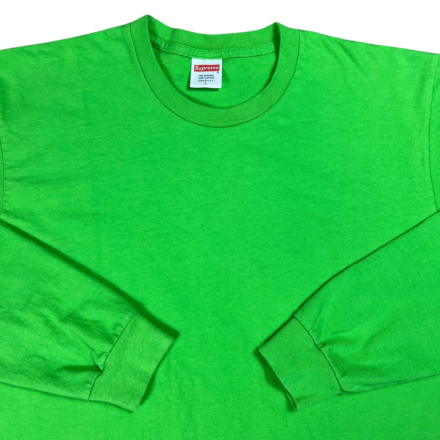 Y2K Supreme blank bright green long sleeve shirt (L)
