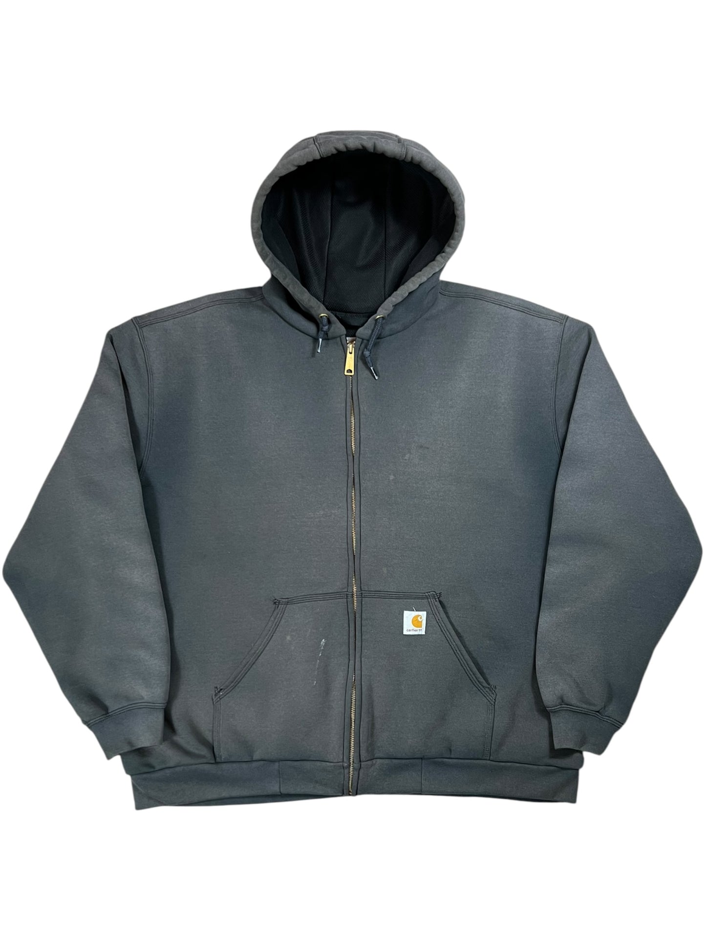 Vintage Y2K Carhartt lined faded black full zip hoodie (XL)
