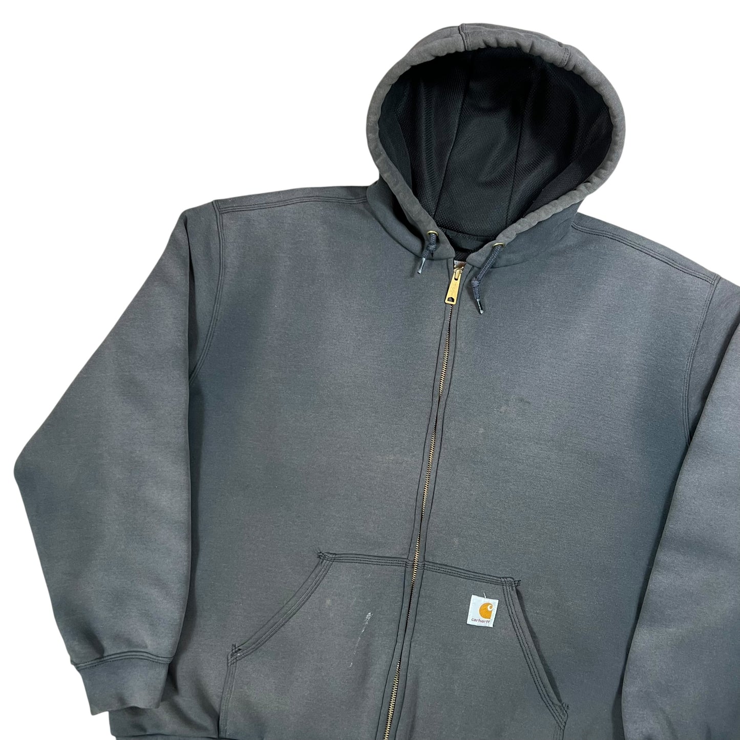 Vintage Y2K Carhartt lined faded black full zip hoodie (XL)