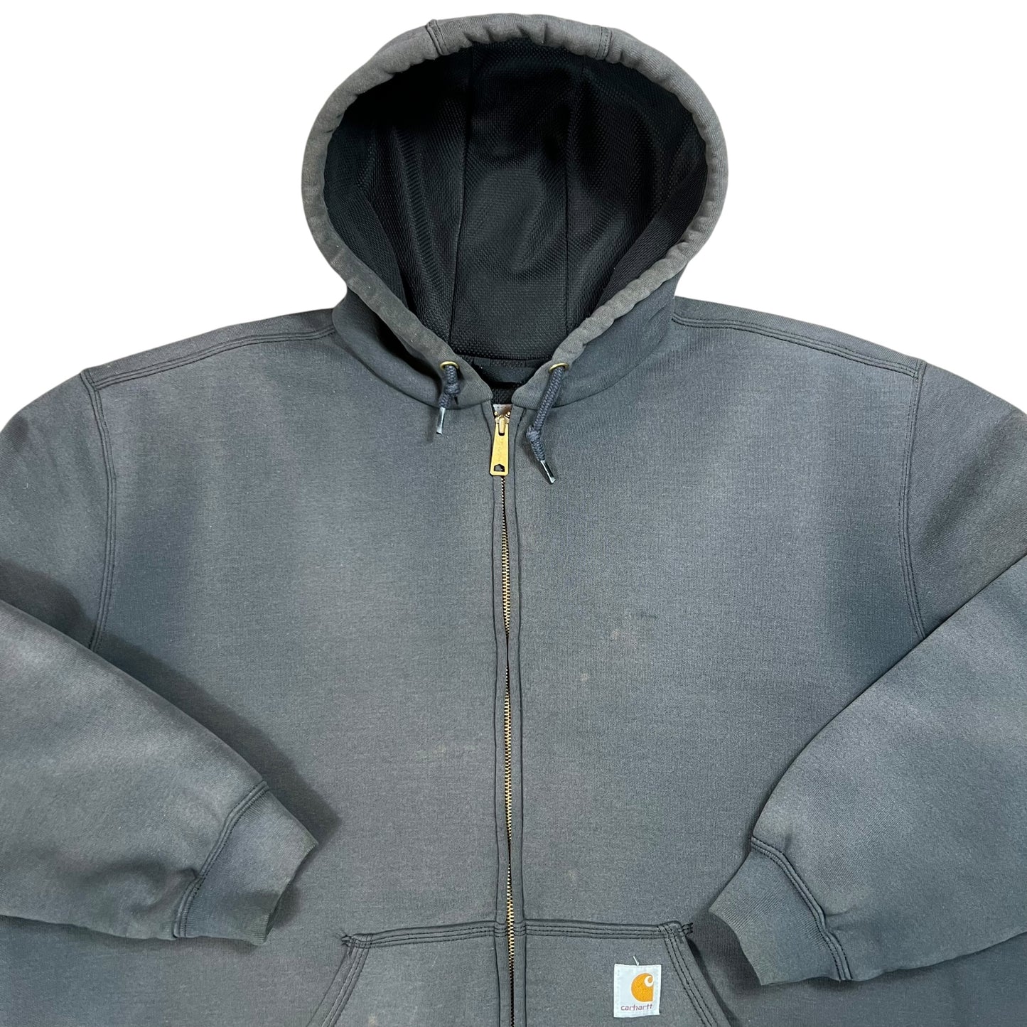 Vintage Y2K Carhartt lined faded black full zip hoodie (XL)