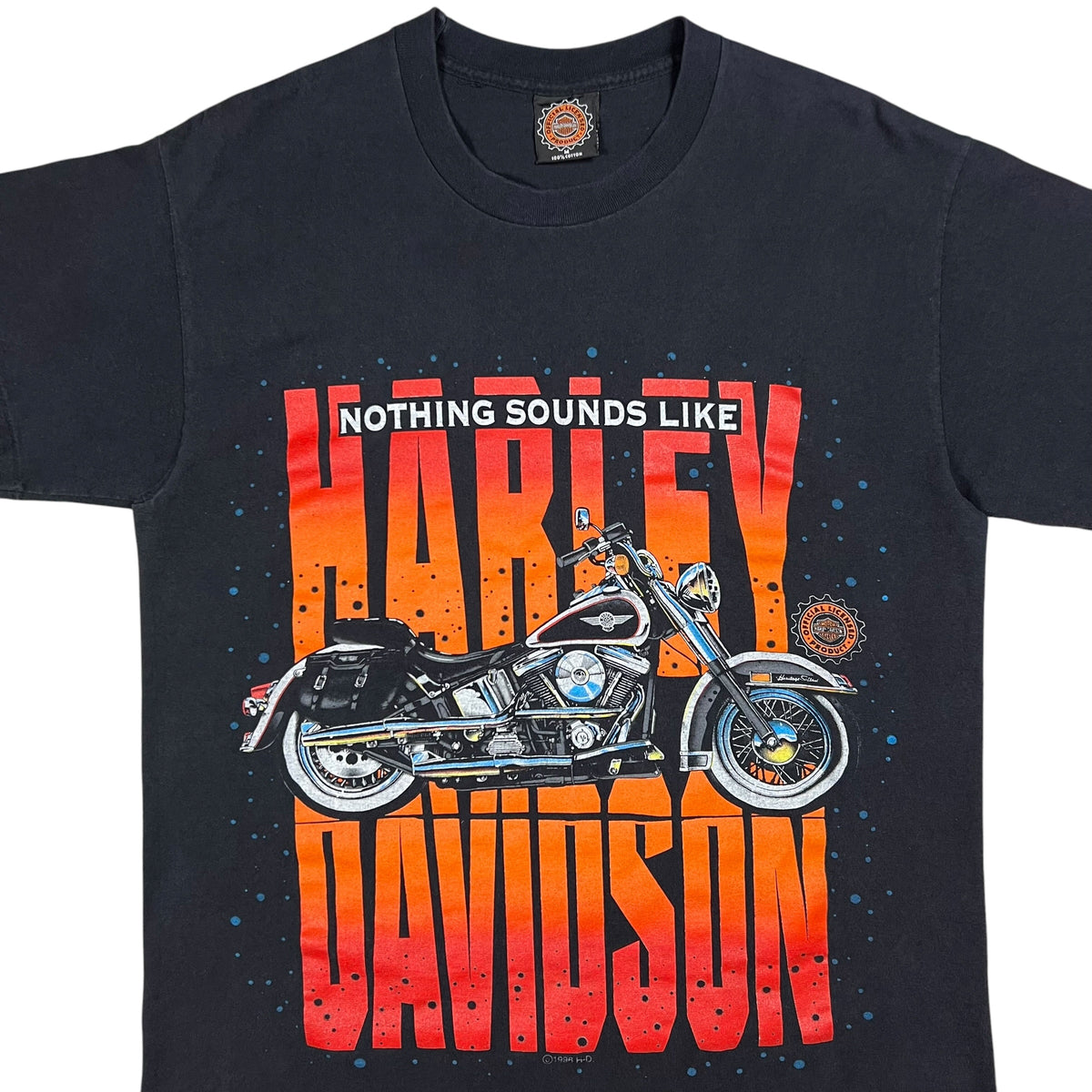 Vintage 1996 Nothing Sounds Like A Harley Davidson big print biker tee (M)