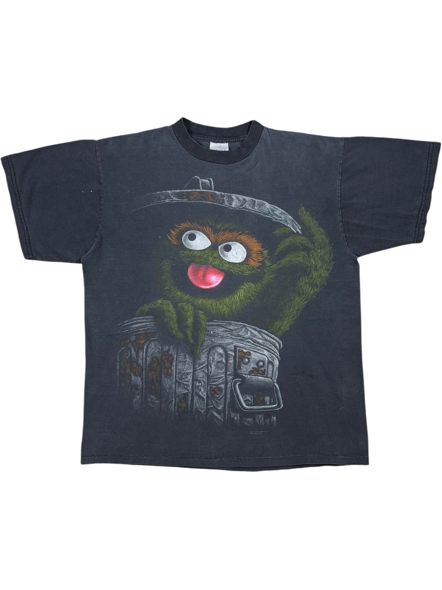 Vintage 90s Changes Oscar The Grouch Sesame Street Shadow faded tee (L)