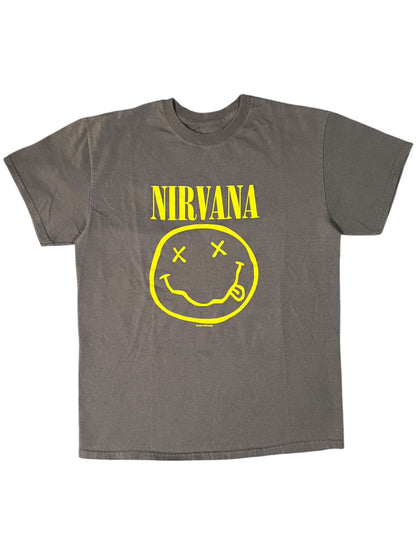 Vintage Y2K Nirvana Smiley Kurt Cobain band tee (M)