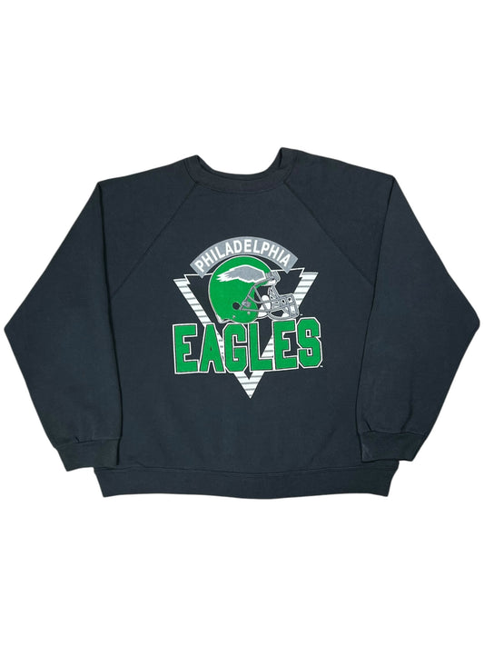 Vintage 90s Tultex Philadelphia Eagles Kelly green faded black crewneck (XXL)