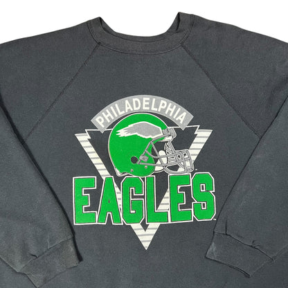 Vintage 90s Tultex Philadelphia Eagles Kelly green faded black crewneck (XXL)