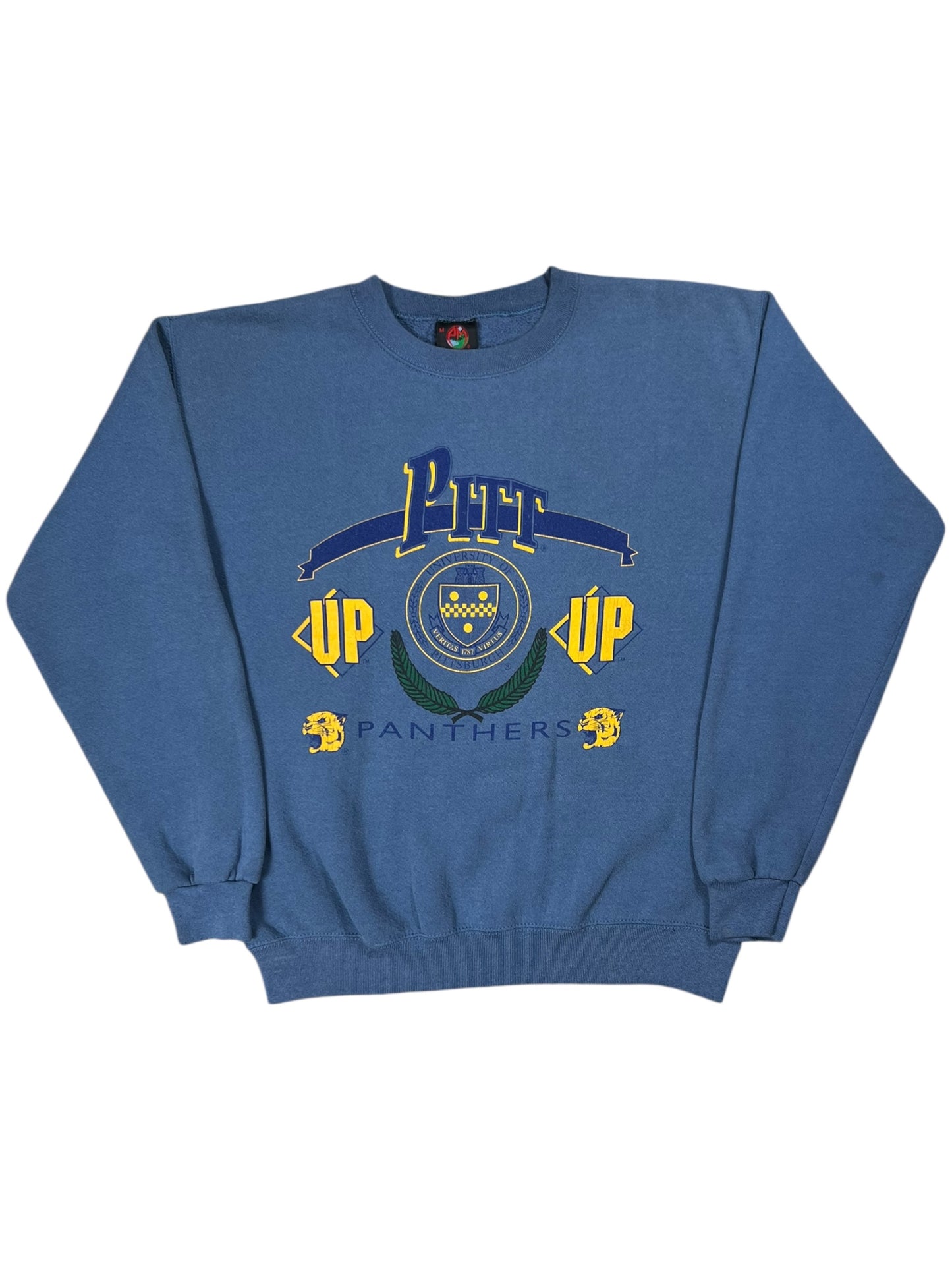 Vintage 90s University of Pittsburgh Pitt Panthers faded crewneck (M)