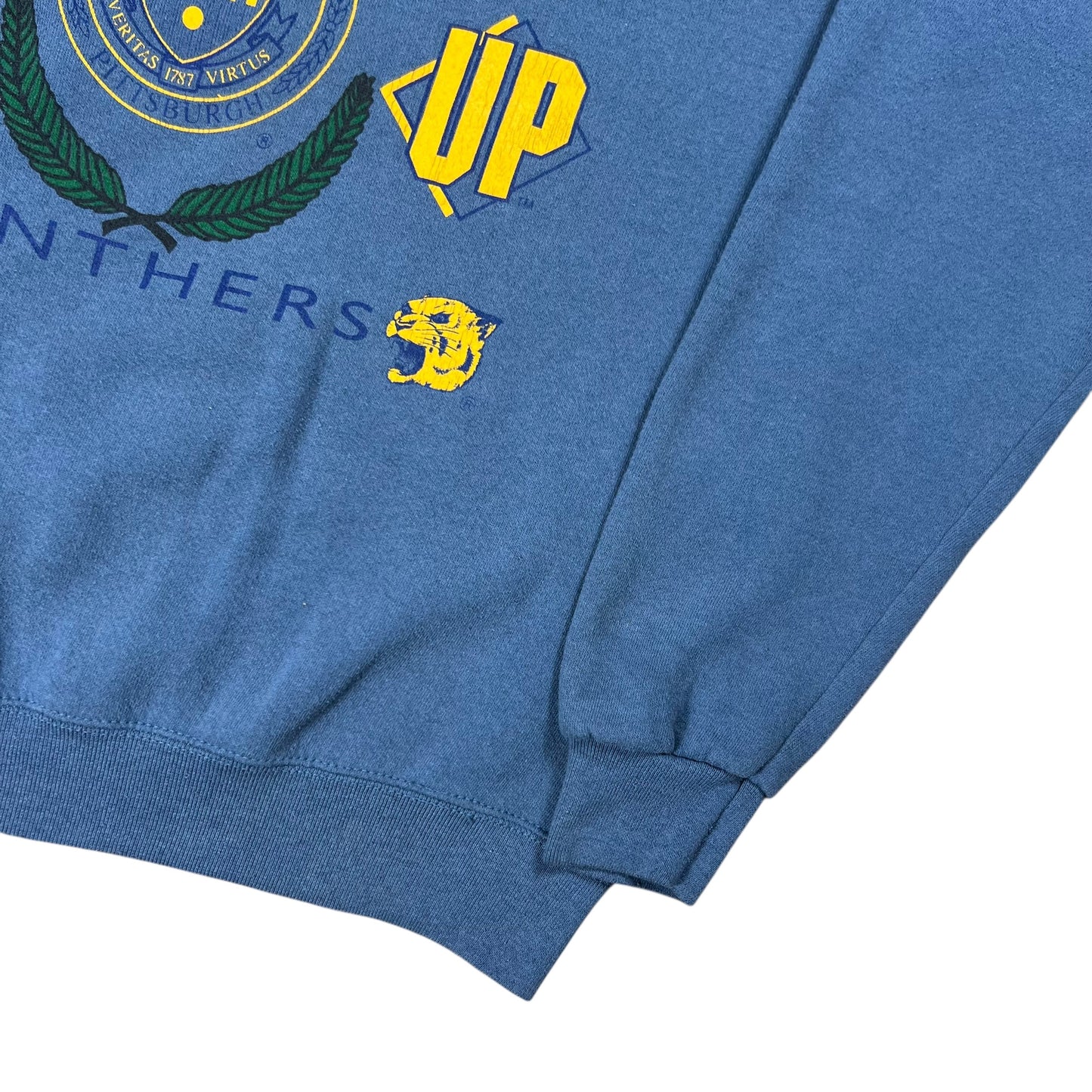 Vintage 90s University of Pittsburgh Pitt Panthers faded crewneck (M)