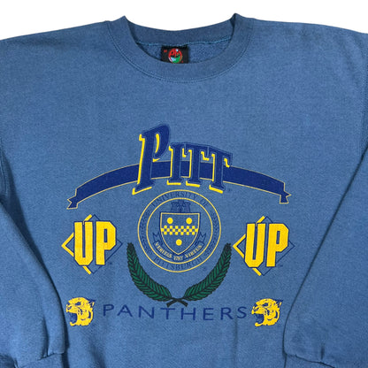 Vintage 90s University of Pittsburgh Pitt Panthers faded crewneck (M)